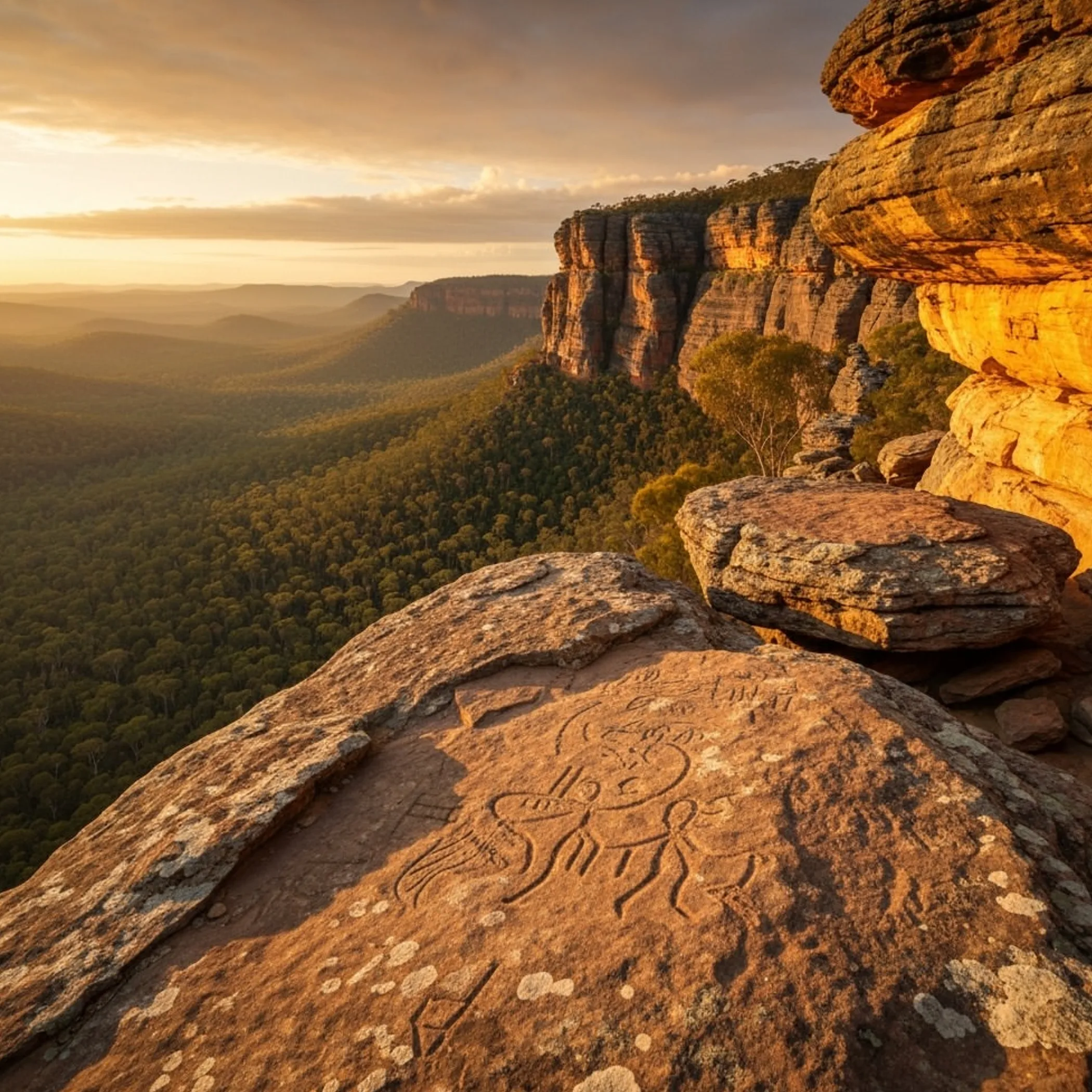 grampians mountain range with rock art