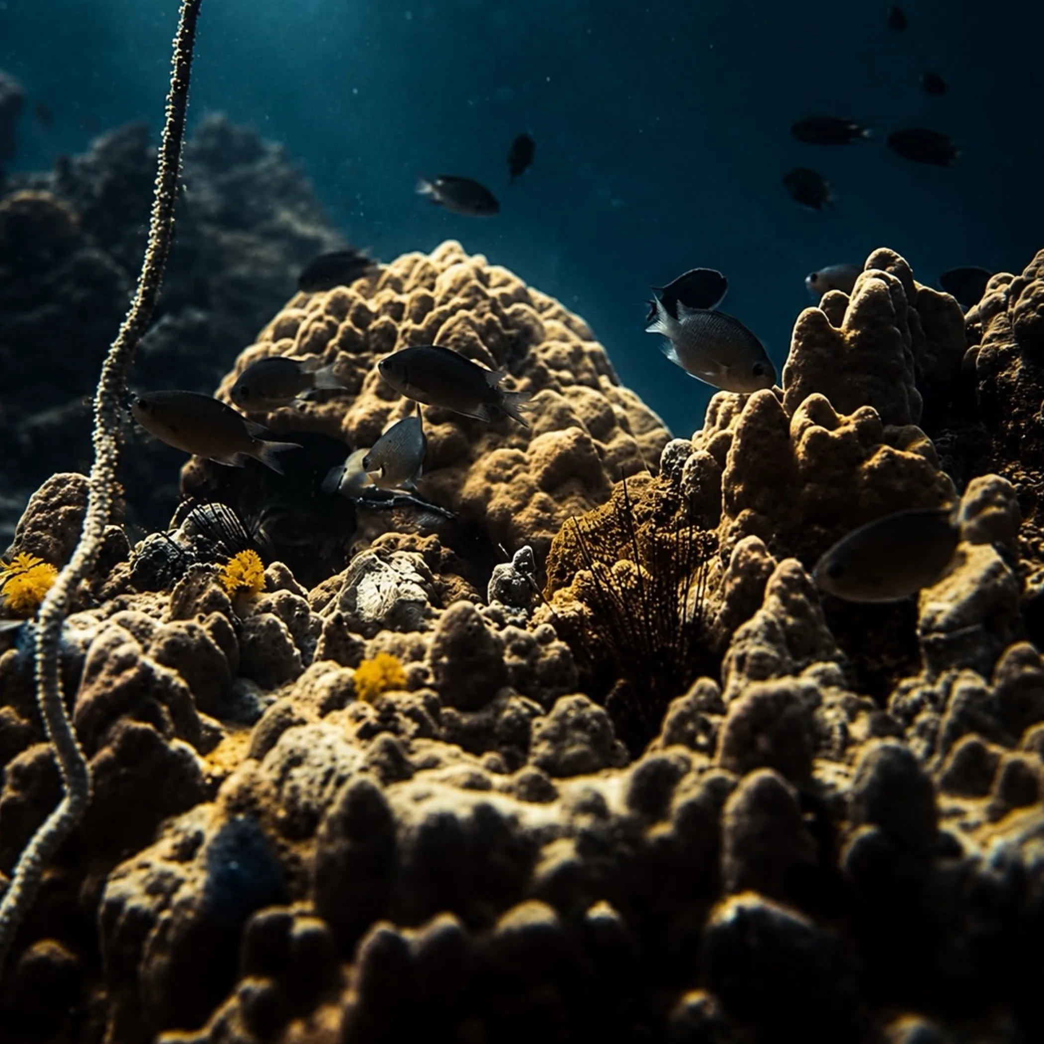 coral structures and marine life